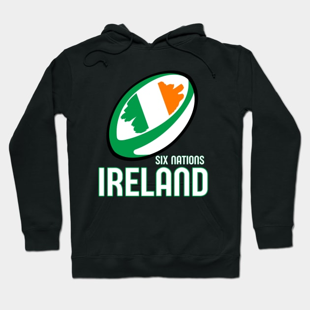 Ireland Rugby Six Nations Hoodie by Ashley-Bee